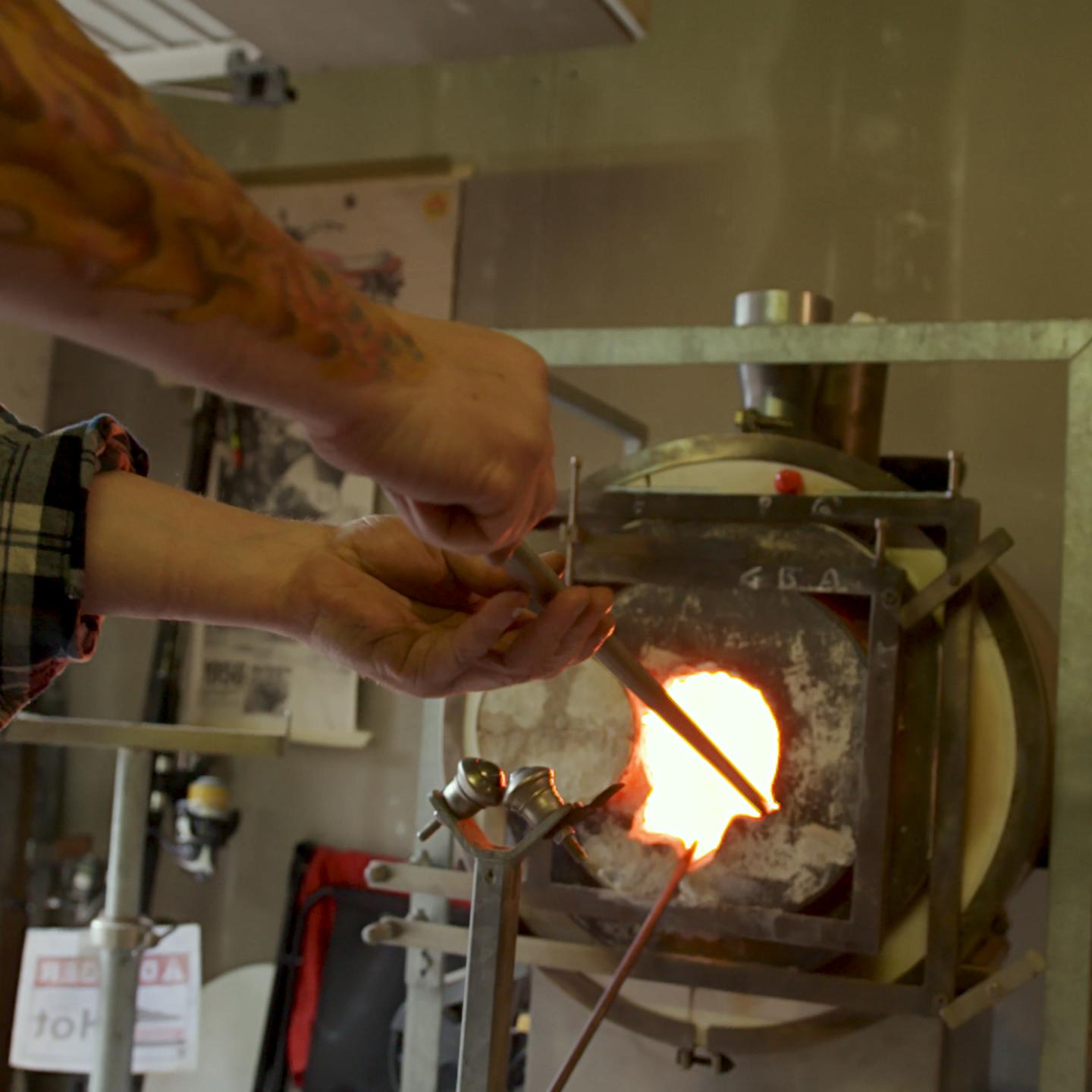 SSF 070223 GENUINE JERSEY GLASS BLOWING FIRE WITH TATTOO STILL
