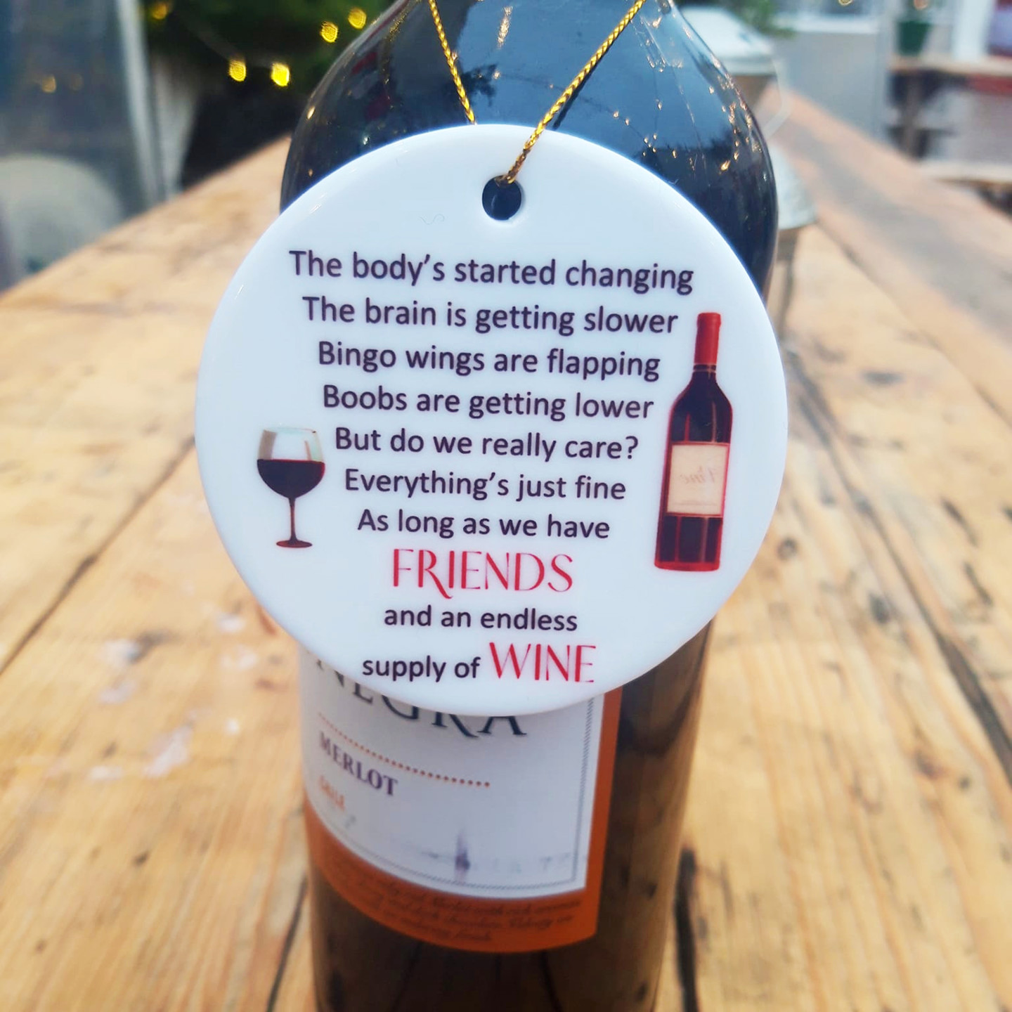 Friends And Wine Poem Plaque